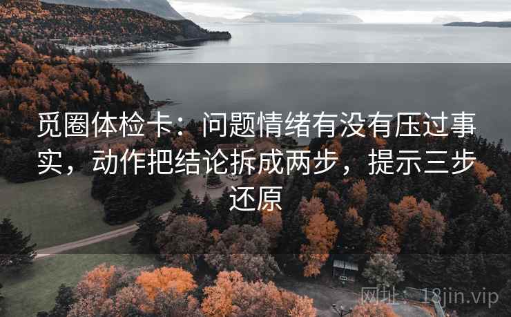 觅圈体检卡：问题情绪有没有压过事实，动作把结论拆成两步，提示三步还原  第2张