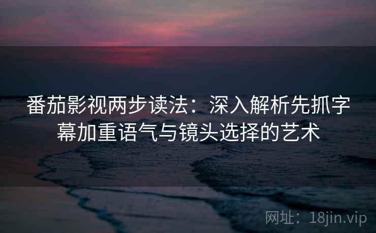 番茄影视两步读法:深入解析先抓字幕加重语气与镜头选择的艺术 第2张 番茄影视两步读法:深入解析先抓字幕加重语气与镜头选择的艺术 第2张