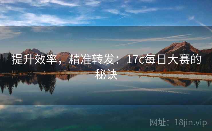 提升效率，精准转发：17c每日大赛的秘诀  第2张